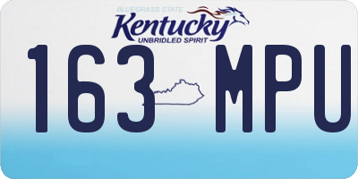 KY license plate 163MPU