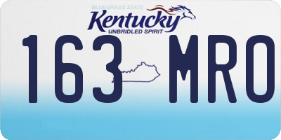KY license plate 163MRO