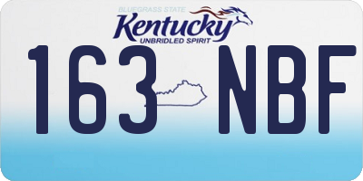 KY license plate 163NBF