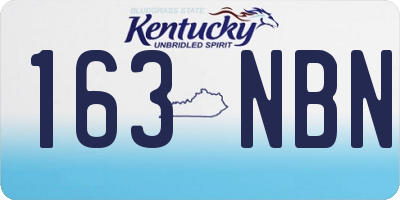 KY license plate 163NBN