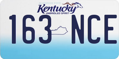 KY license plate 163NCE