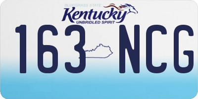 KY license plate 163NCG