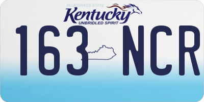 KY license plate 163NCR