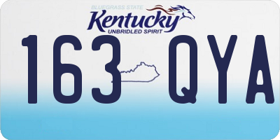 KY license plate 163QYA