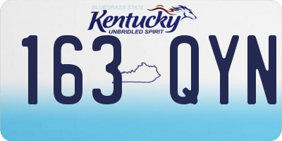 KY license plate 163QYN