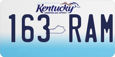 KY license plate 163RAM