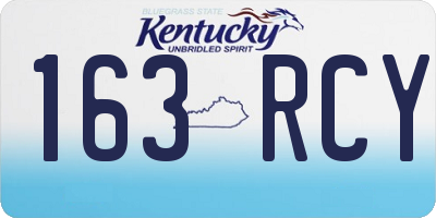 KY license plate 163RCY
