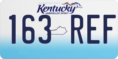 KY license plate 163REF