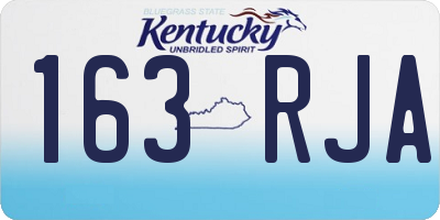 KY license plate 163RJA