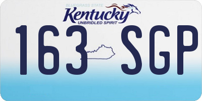 KY license plate 163SGP