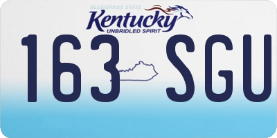 KY license plate 163SGU