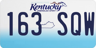 KY license plate 163SQW