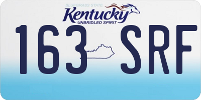 KY license plate 163SRF