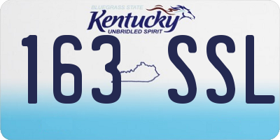 KY license plate 163SSL