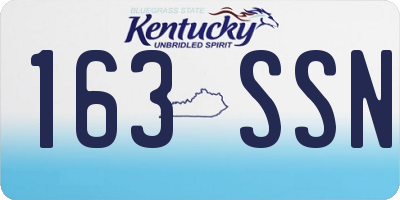 KY license plate 163SSN