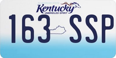 KY license plate 163SSP