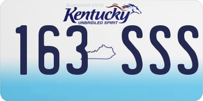 KY license plate 163SSS