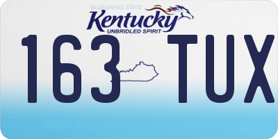 KY license plate 163TUX