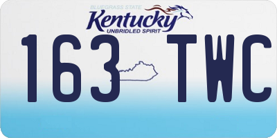 KY license plate 163TWC