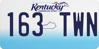 KY license plate 163TWN