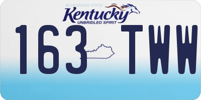 KY license plate 163TWW