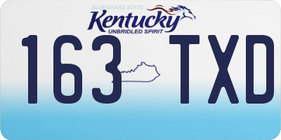 KY license plate 163TXD