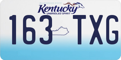 KY license plate 163TXG