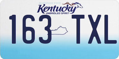 KY license plate 163TXL