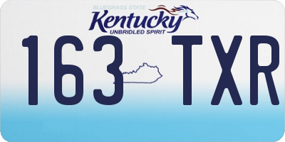 KY license plate 163TXR