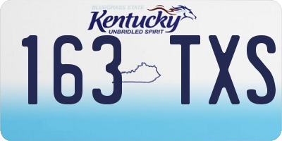 KY license plate 163TXS