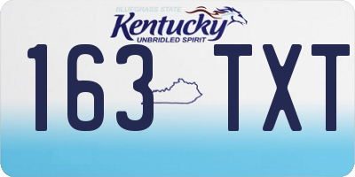 KY license plate 163TXT