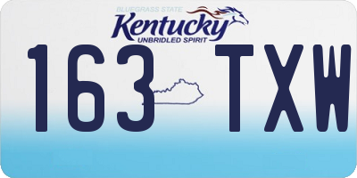 KY license plate 163TXW