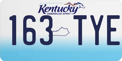 KY license plate 163TYE