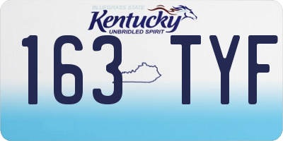 KY license plate 163TYF
