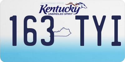 KY license plate 163TYI