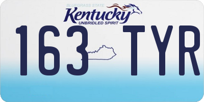 KY license plate 163TYR