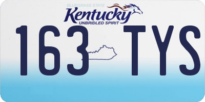 KY license plate 163TYS