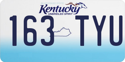 KY license plate 163TYU