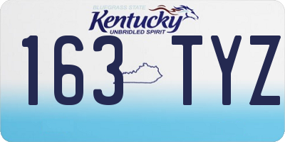KY license plate 163TYZ