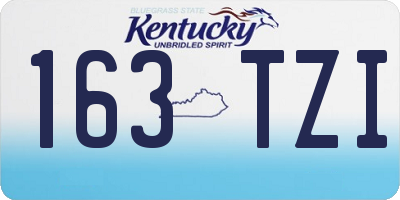 KY license plate 163TZI