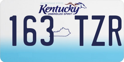 KY license plate 163TZR