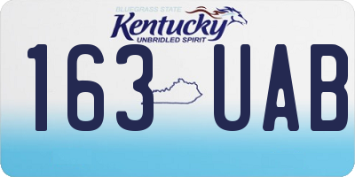 KY license plate 163UAB