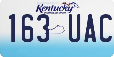 KY license plate 163UAC