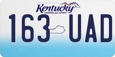 KY license plate 163UAD