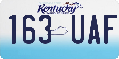 KY license plate 163UAF
