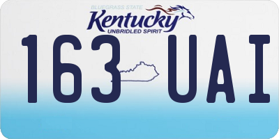 KY license plate 163UAI