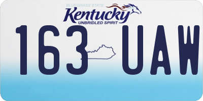 KY license plate 163UAW