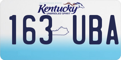 KY license plate 163UBA