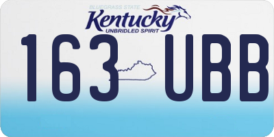 KY license plate 163UBB