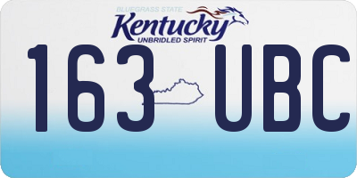 KY license plate 163UBC